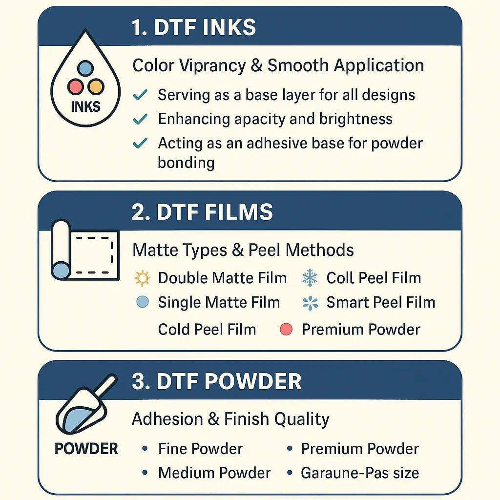 DTF Supplies and Their Features: Inks, Films, and Powders Explained