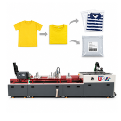 packaging system with yellow t-shirt