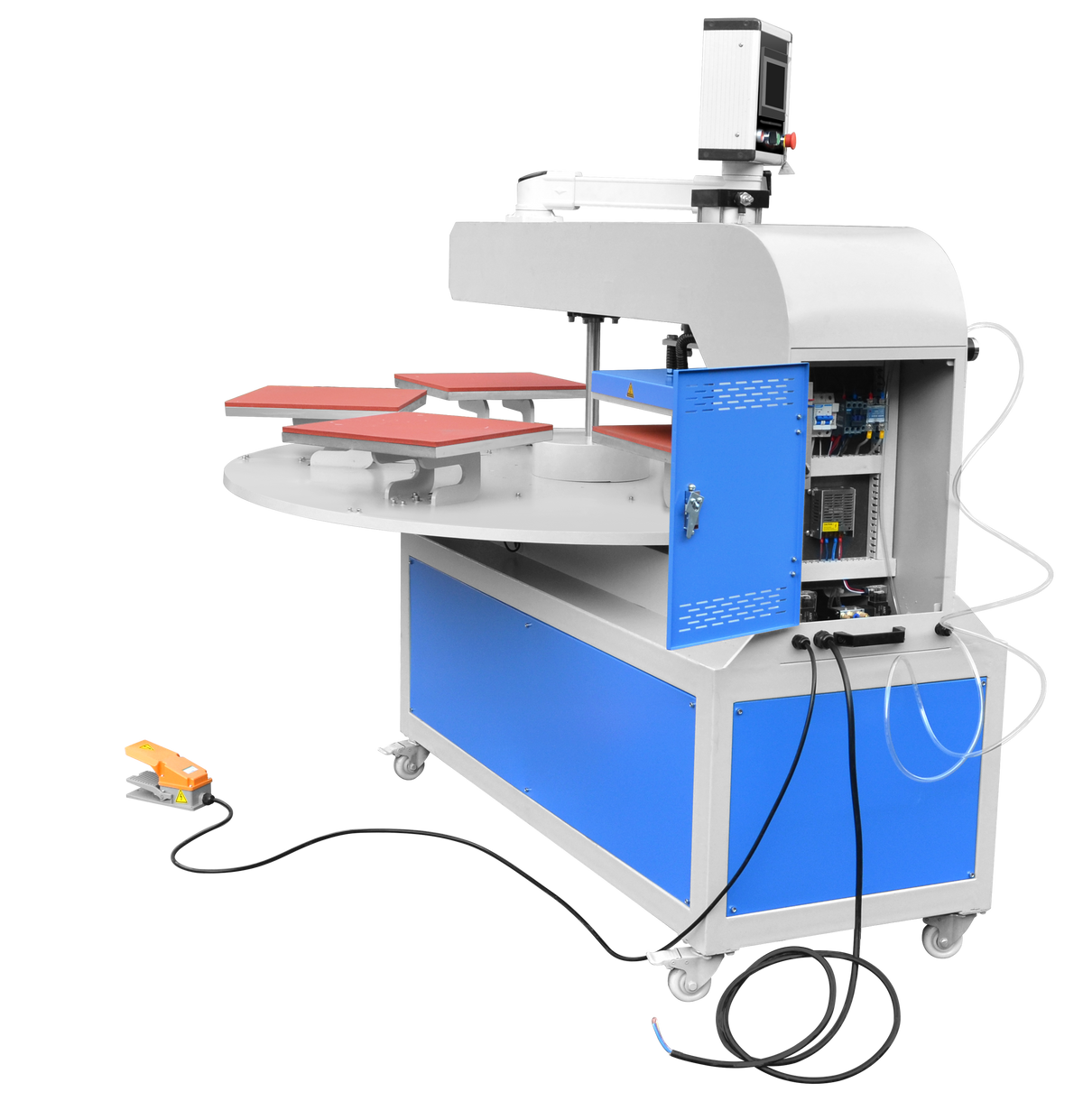 Fully Automatic Turntable 6-Station Heat Press Machine | Model: GS-QD6 | Size: 50×60 cm