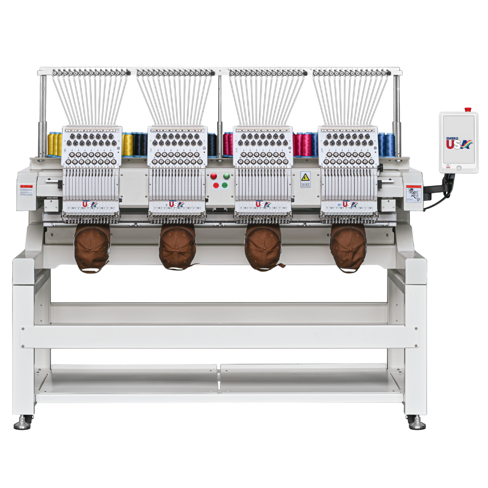 4-Head 12-Needle Commercial Embroidery Machine