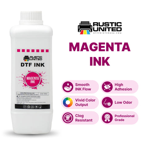 DTF Printer USA Magenta Ink - 1 Liter | High-Quality, Opaque, Long ...