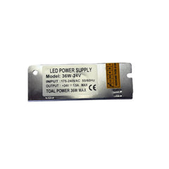 36W 24V DC Slim LED Power Supply Driver, 1.5A Constant Voltage, 175‑240V AC Input