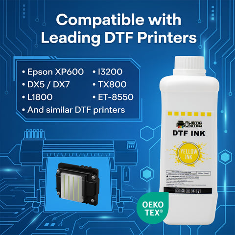 DTF Printer USA Yellow Ink - 1 Liter | High-Quality, Opaque, Long ...