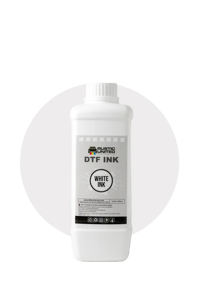 DTF インク ホワイト 1リットル 8本 DTF Printer USA White Ink - 1 Liter | High-Quality Ink for